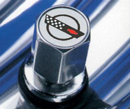 84-96 C4 Logo Valve Stem Caps with Logo Set of 4