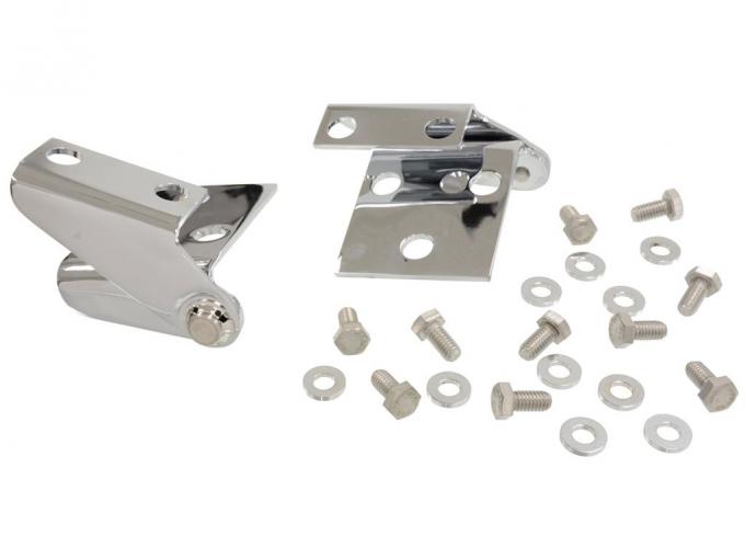 63-67 Chrome Hood Hinge - Pair