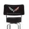Black Counter Stool With Back With C7 Stingray Logo