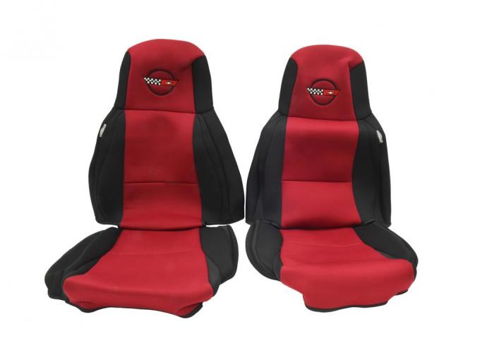 84-88 WetSuit / Neoprene Seat Slip Covers - C4 Logo - No Power Control Cutouts