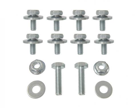 Redline Restomotive® 1963-1973 Chevrolet Corvette 14 Piece Rear Exhaust Valance Panel Mounting Bolt and Nut Kit