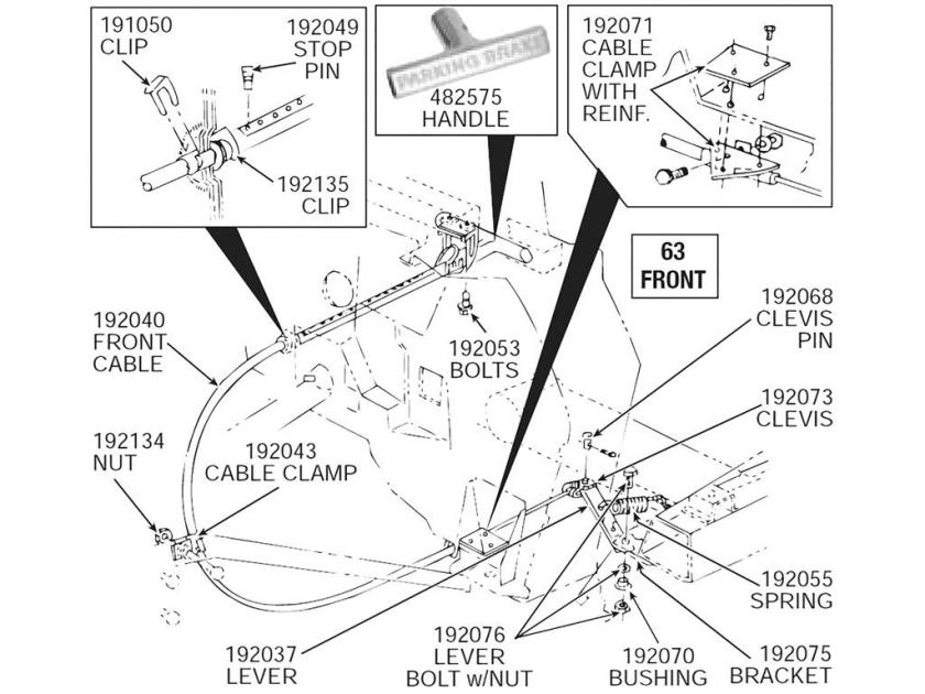 63 Parking / Emergency Brake Lever Bracket Welds To Frame Corvette