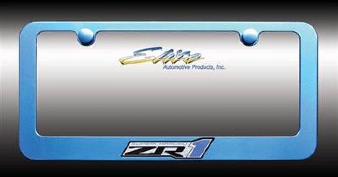 05-13 License Plate Frame Bezel Painted And Engraved C6 ZR1 Emblem