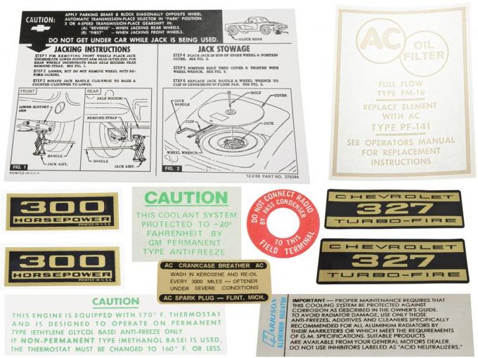 62 Decal Set - 300 Horsepower - 11 Pieces