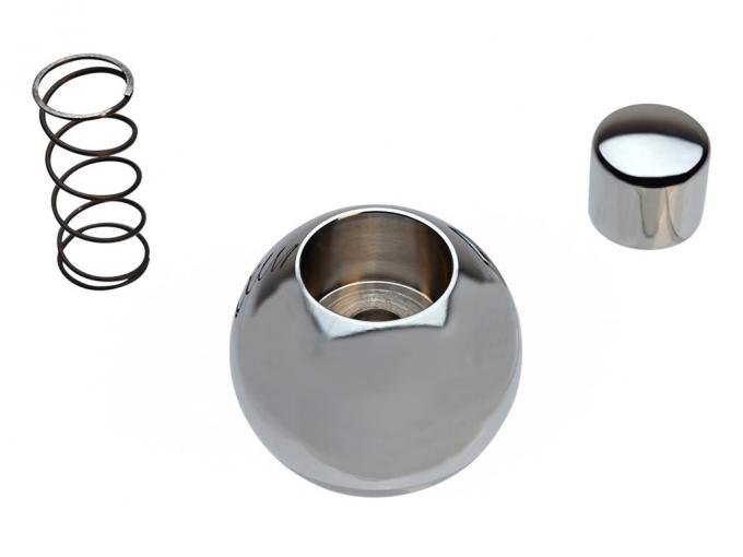 65-82 Chrome Automatic Shifter Knob With Button And Spring