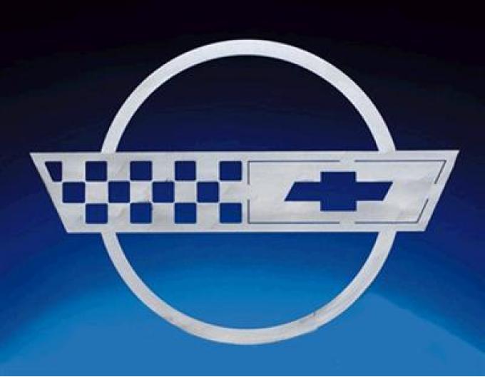 36" Car Art Work Brushed Metal Wall Hanging - C4 Emblem