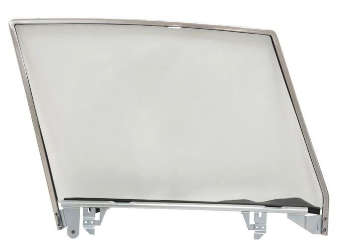 56-62 Right Side Door Glass Assembly With Frame - Clear Glass