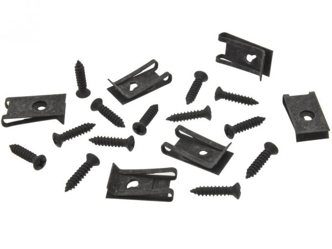 Redline Restomotive® 1978-1982 Chevrolet Corvette Inside Rear Window Moulding and Package Shelf Fastener Set