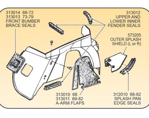 73-79 Engine Compartment Seal Set