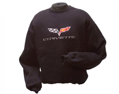 Sweatshirt With C6 Embroidered Emblem Black