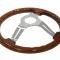 1969-1982 Corvette Steering Wheel - Polished Spoke Mahogany Laminated Wood