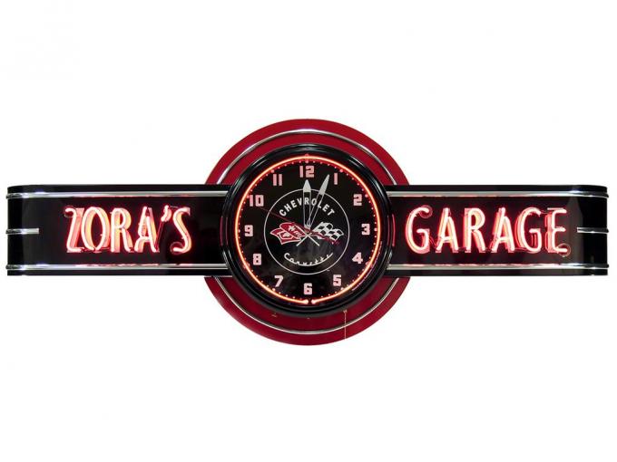 Corvette Garage Neon Clock Sign - Your Name