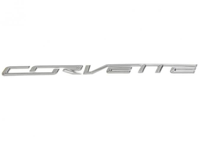 14-19 Emblem - Chrome Rear Bumper Corvette Script - Stock