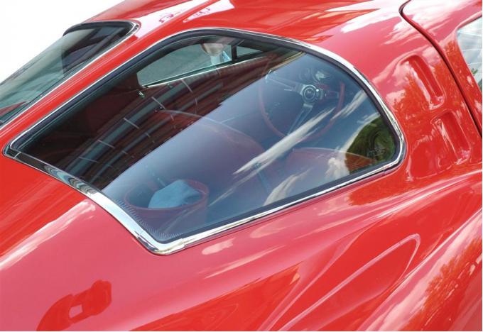 63 Coupe Rear Split Window Stainless Steel Molding Set With Clips
