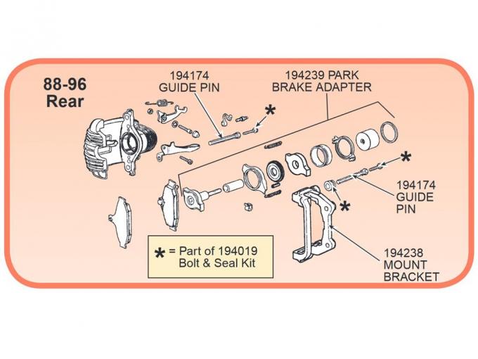 88-96 Brake Caliper Mount Bracket Rear Used Reconditioned