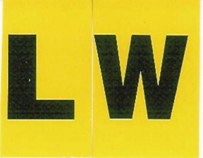 69 Valve Cover Engine Code Decal "LW" L89 435 HP Automatic with