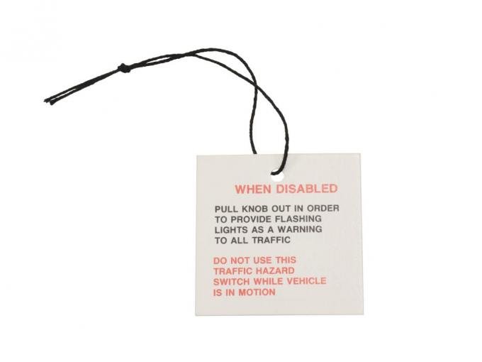 65-66 Traffic Hazard Warning Switch Tag - With String