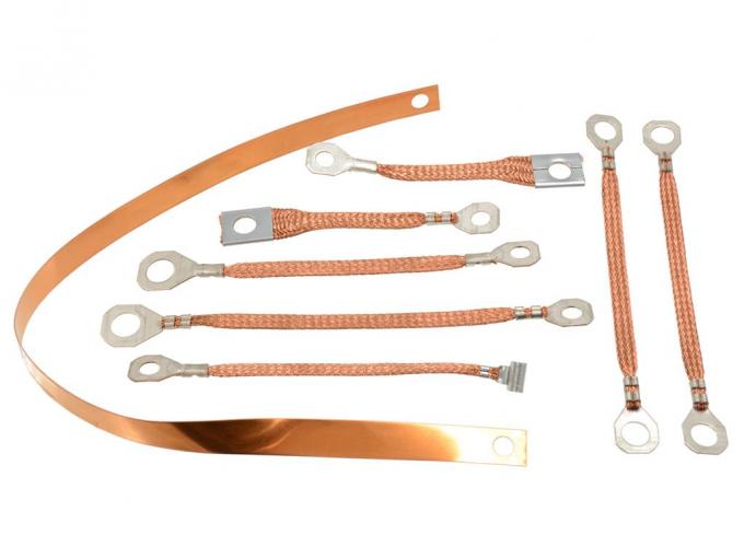 63 Radio Ground Straps All Without Side Exhaust - Set of 8