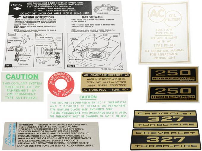 62 Decal Set - 250 Horsepower - 11 Pieces