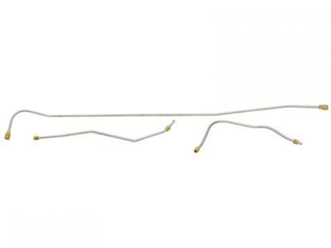 56-57 Fuel Line - 3/8" Stainless Steel Tank To Pump - 3 Piece Set 1956 Late