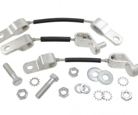 65-67 Seat Belt Bracket Cables to Frame Set - 3 Pieces