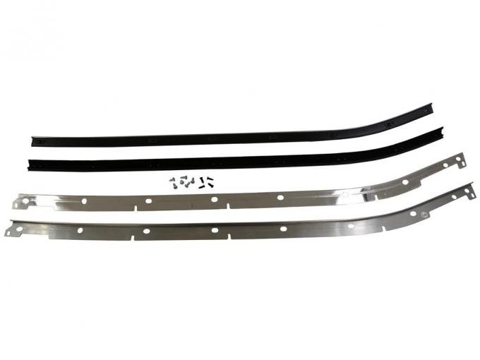 69-82 Convertible Door Outer Window Seals / Felts with Moldings Kit