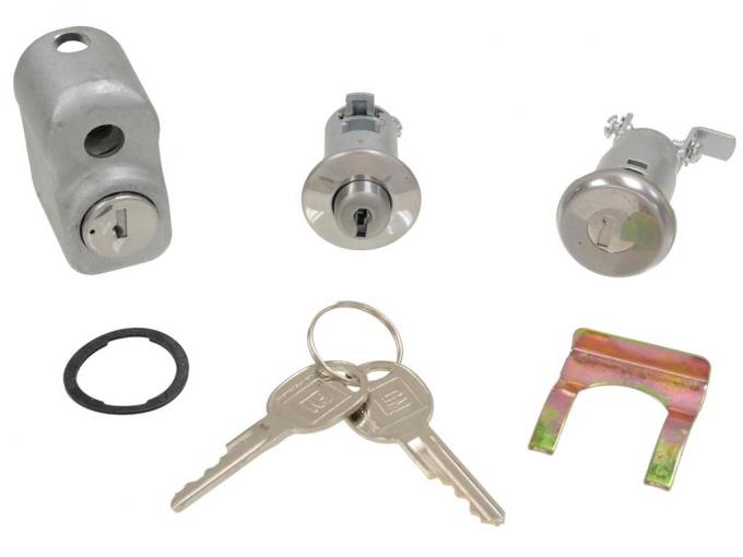 70-73 Spare Tire / Storage Compartment / Theft Alarm Lock Set of 3