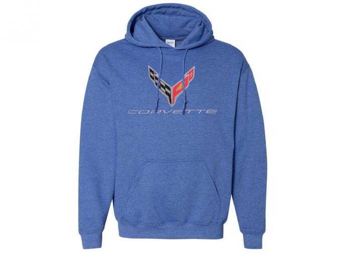 Blue Hoodie/Hooded Sweatshirt With C8 Logo