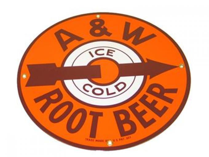 A & W Root Beer 12" Porcelain Sign