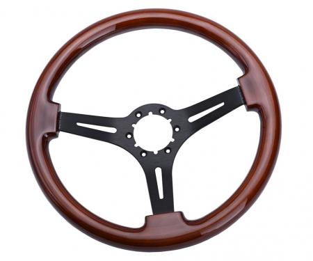 1969-1982 Corvette Steering Wheel - Black 3 Spoke Mahogany Laminated