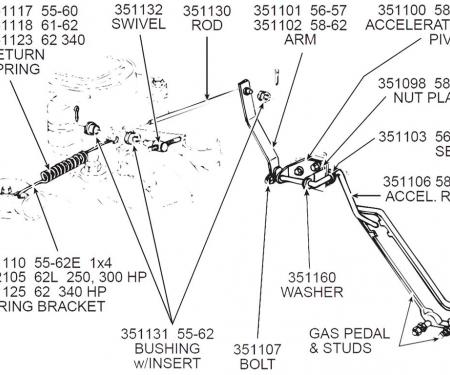 58-62 Accelerator Pedal Pivot Rod