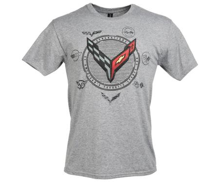 T-Shirt Men&rsquo;s 8 Generations Americas Favorite Sports Car Gray