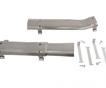 64-65 Exhaust Heat Shields Set - 2 1/2" With Straps And Screws ( Steel )