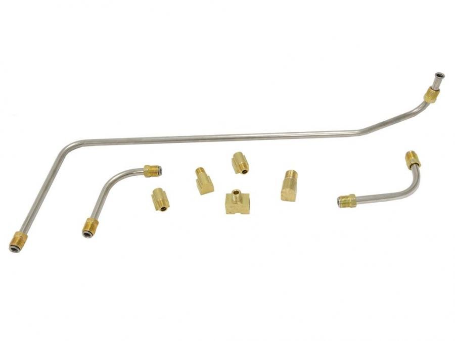 56-58 Fuel Line - Dual Fours Stainless Steel - Less Filter