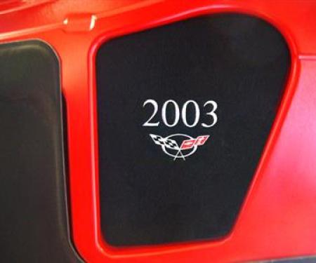 1997-2004 Underhood Display Insert With Year And C5 Logo Black Carpeted