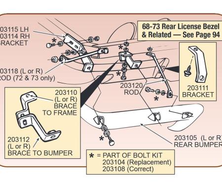68-73 Bumper Bracket - Rear Outer Left Hand