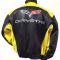 Jacket Black Yellow Leather C6 Z06 Logo Bomber