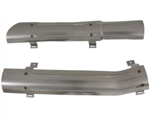 66-67 Exhaust Heat Shield Set - 2 1/2" With Straps And Screws ( Steel )