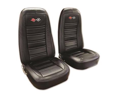 75 Seat Cover - Exact Reproduction - Leather With Embroidered Logo