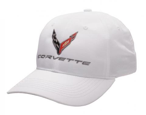 Hat C8 Corvette StayDri Performance White