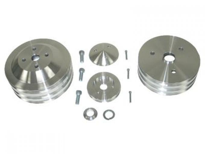 71-82 March 350 Engine Pulley System - Polished Finish - Water Pump - P/S - A/C