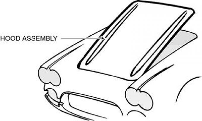 1959-1960 Hood Assembly Pressmoulded