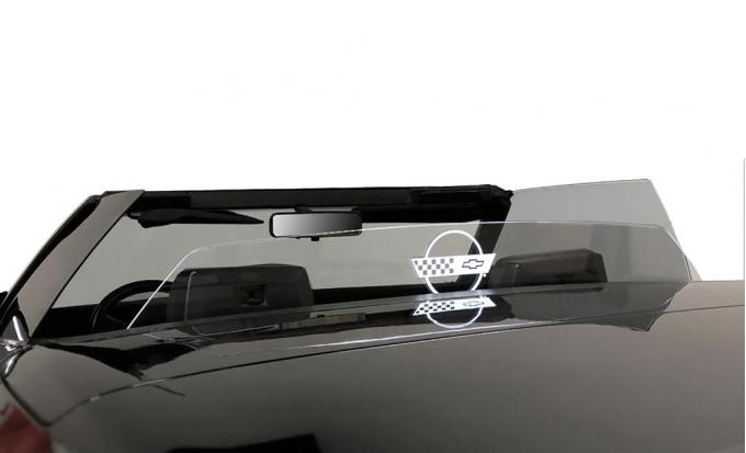 86-96 Clear Convertible Wind Restrictor / Deflector with C4 logo
