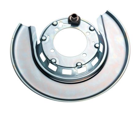 65-75 Parking / Emergency Brake Flange Plate - Right Rear Zinc Silver