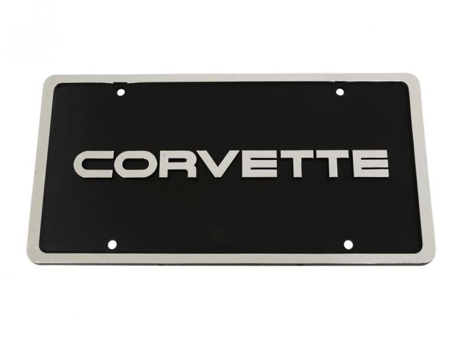License Plate - C4 Style Lettering With Chrome Border