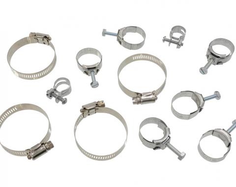 70-72 Radiator And Heater Hose Clamp Set - 350 Without Air Conditioning - 12 Pie