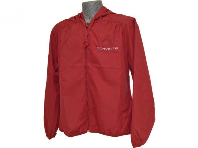 Windbreaker - Women's Claret With Corvette Script