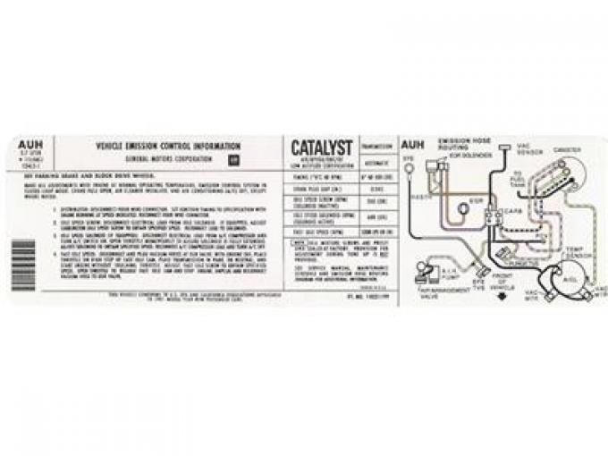 81 Emission Decal - Automatic Transmission California (AUH)