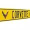 Corvette Drive Yellow Metal Street Sign - C8 Logo