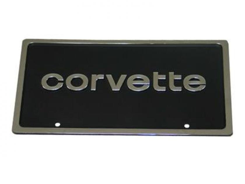 License Plate - 80's Style Lettering With Chrome Border | Corvette Depot